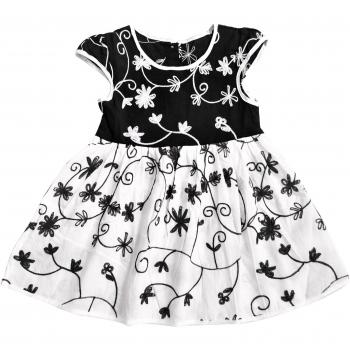 Aikobaby - Vestido - Túnica - para bebé niña multicolor Black white-1 18-24 Meses