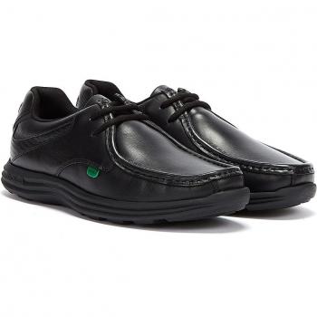 Kickers Adult Mens Reasan Lace Leather Black Casual Shoes - Size 12