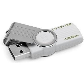 Kingston DataTraveler 101 Generación 2 DT101G2 - Memoria USB de 128 GB, blanco
