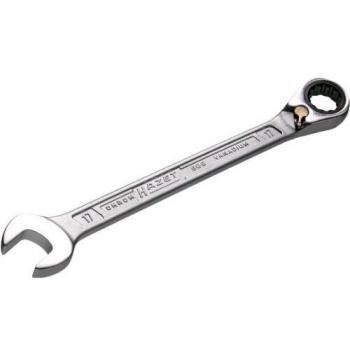 Llave mixta con trinquete HAZET 606-19, perfil de tracción de 12 lados exteriores, tamaño 19, longitud 268,3 mm