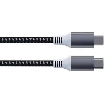 Cable USB 2.0 C a C de carga y datos, magnético, niquelado, tejido trenzado, 1 m, 480 Mbps, 60 W para portátiles y smartphones