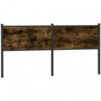 Cabecero de madera de ingeniería y acero roble ahumado 120 cm Vidaxl Marrón