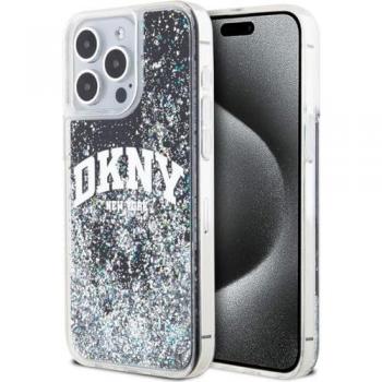 Funda Rígida DKNY Liquid Glitter para iPhone 14 Pro 6.1 Color Negro con Gran Logo