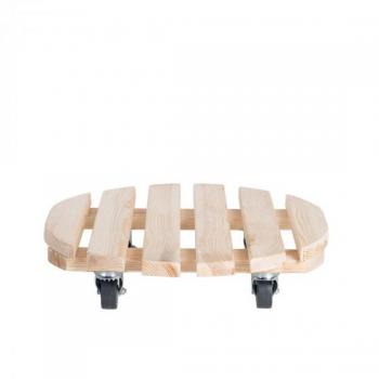 Carro de Plantas Pesado Esschert Design - Soporte Redondo para Plantas 37,9 x 38,5 x 10,9 cm - Beige