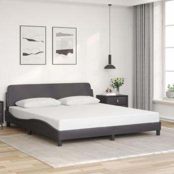 Cabecero gris de 180x200 cm en cuero sintético