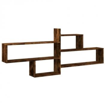 Estante de pared madera ingeniería roble ahumado 167,5x18x68 cm