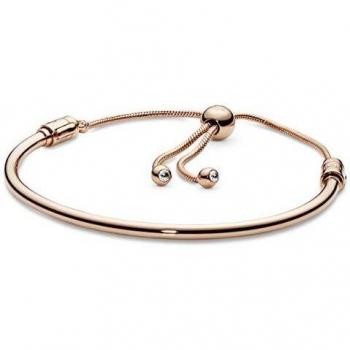 Pandora Moments Rose Gold Plated Sliding Bangle Bracelet 587953CZ