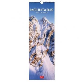 Calendario de Pared 2025 Mountains Legami Multilingüe, 16 x 49 cm, 12 meses, planificador anual 2026, espacio para notas, 6 idiomas, signos del zodiaco y fiestas internacionales