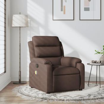 Sillón de masaje reclinable de tela marrón oscuro vidaXL, características: diseño ergonómico, función de masaje con múltiples modos, reclinable en varias posiciones, tapizado en tela suave y duradera, estructura resistente, repos