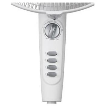 Ventilador de pie oscilante de 40 cm con aspa, inclinación y altura ajustable, temporizador, 50W de potencia, color blanco