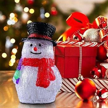 Muñeco de Nieve de Navidad Luces LED 17x14x28cm Decoracion Interior Exterior