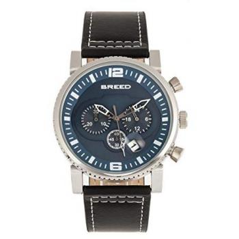 Breed Ryker Men's Blue Chronograph Leather Watch with Date - One Size