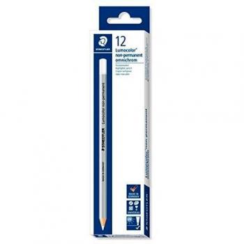 Staedtler Lumocolor Omnichrom 108-0, Lápices de Madera Color Blanco, Caja de 12 Unidades