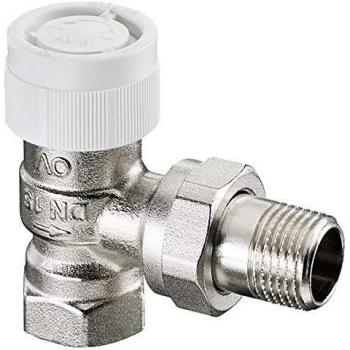 Válvula Termostática Oventrop AV 9 DN 15, PN 10, Tipo Ángulo, Cuerpo de Latón Niquelado