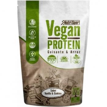 Nutrisport Vegan Protein Guisante y Arroz Sabor Vainilla-Cookies 468g
