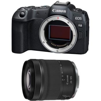 Cámara Mirrorless Canon EOS R8 24.2 MP con Lente RF 24-105mm f/4-7.1 IS STM, Sensor CMOS Dual Pixel y WiFi