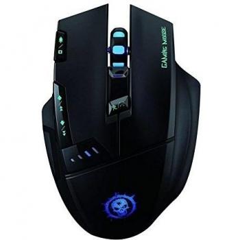iisport Profesional óptico 2400 DPI 7 Botón de USB Inalambrico Gaming Gamer Ratón Ratones Con DPI Ajustable Función de Interruptor 2400 DPI / 1600 DPI / 1000 DPI / 600 DPI para Pro Juego de Ordenador Notebook PC Portátil