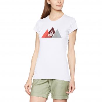 SALEWA Overlay Dry W S/S Camiseta, Mujer, Blanco