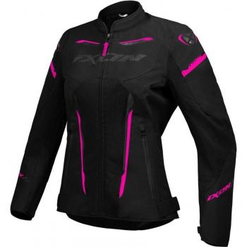 Ixon Striker Air Chaqueta textil para motocicletas para damas - Negro Rosa (L)
