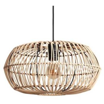 Lámpara Colgante de Ratán Arawa Viringo Natural LED para Decoración de Salón y Dormitorio
