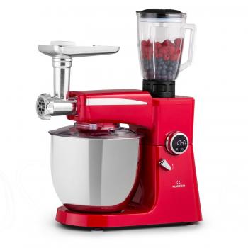 Robot de cocina multifuncional Klarstein Renata Rossa 3 en 1 2000W 2,7 PS 5L acero inoxidable sin BPA