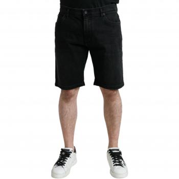 Dolce & Gabbana Black Cotton Stretch Bermuda Denim Shorts - IT58 | XXL