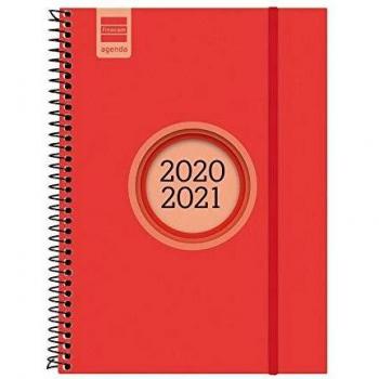 Finocam - Agenda Curso 2020-2021 E10, 155 x 212 Semana Vista Apaisada Espir Label, Rojo, Español