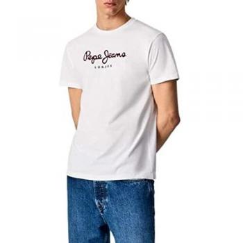 Pepe Jeans Men's Sustainable Casual T-Shirt Eggo N White L