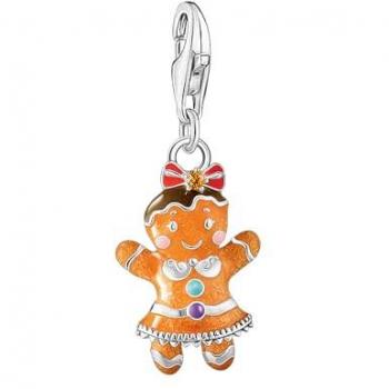 Thomas Sabo Sterling Silver Enamel Gingerbread Girl Charm Pendant