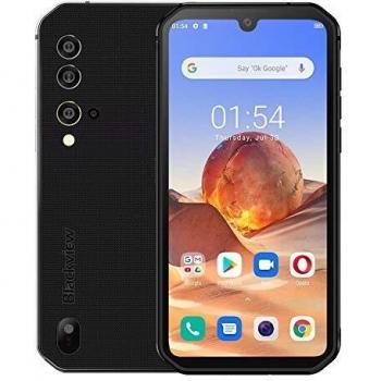 Móvil Resistente Blackview BV9900E, Android 10 Helio P90 6GB RAM 128GB ROM, Cámara Quad AI 48MP, Telefono Robusto Antigolpes IP68, 5.84 '' FHD + Gorilla Glass 5, Carga Inalámbrica NFC Dual SIM Negro