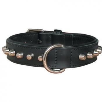 Collar de cuero para bulldog Zolux - 40 cm, color negro