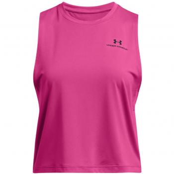 Under Armour Rush Energy Crop Tank - Sleeveless, Loose Fit, Astro Pink