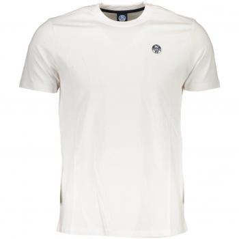 North Sails Sleek White Round Neck Tee with Logo Detail - 3XL