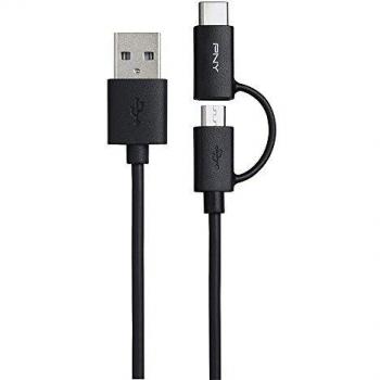 PNY C-UA-UUTC-K20-03 1m USB A USB C Macho Macho Negro - Cable USB