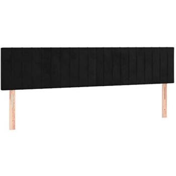 Cabecero con LED de terciopelo negro 160x5x78/88 cm