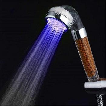 DAXGD Mango Ducha Alcachofa de la Ducha 3 Colores Cambio de Temperatura Control Spa Filtro Grifo ABS Cromado Para Baño
