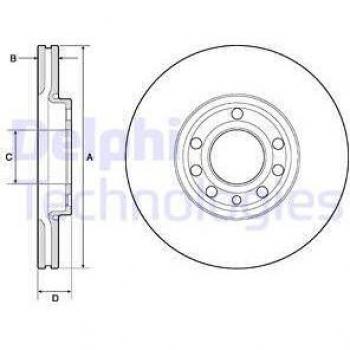 Disco de freno DELPHI BG3713C - Disco de freno, marca DELPHI, modelo BG3713C