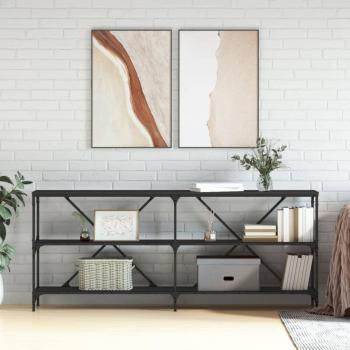 vidaXL Console Table Black 180x30x75 cm Engineered Wood and Iron