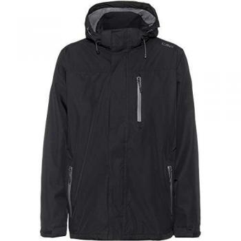 CMP Men's Waterproof Breathable Rain Jacket with Zip Hood and Ventilation - Anthracite - Size 48
