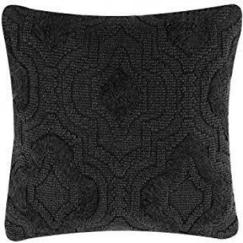 Cojín Decorativo Cuadrado 45 x 45 cm Algodón Gris Patrón Quatrefoil Vintage Oriental