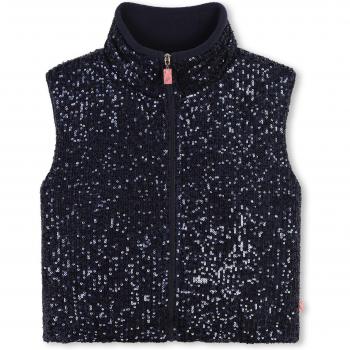 Chaqueta Billieblush Negra con Lentejuelas y Parche Trasero para Niña