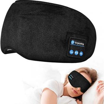 Auriculares Inalámbricos Bluetooth con Máscara de Ojos para Dormir, Diadema Suave y Elástica, Cómodos para Escuchar Música