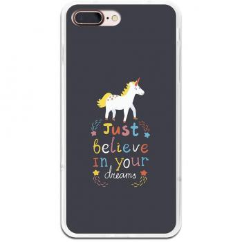 Funda Gel para iPhone 7 Plus - 8 Plus, Carcasa TPU Flexible fabricada con la mejor Silicona, protege y se adapta a la perfección a tu Smartphone y con nuestro exclusivo diseño German Tech® - Just Believe in Your Dreams.