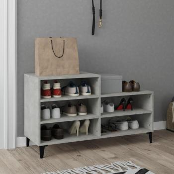 Zapatero de hormigón gris 102x36x60 cm madera multicapa vidaXL