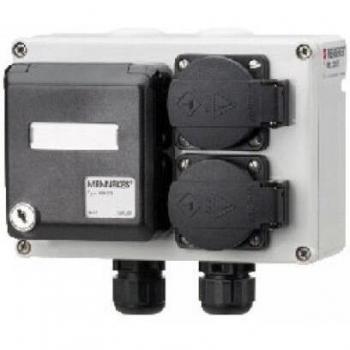 Netzwerk-Kompaktverteiler IP44, 2xSCHUKO 2xRJ45