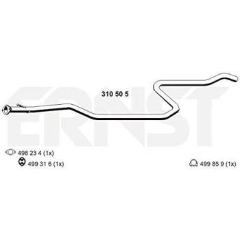 Tubo de escape ERNST 310505 para Ford Fiesta 4 (1880 antes)