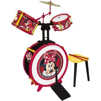 Batería Musical Reig Minnie Mouse con Banquito de Plástico