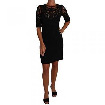 Black Floral Cut Out Pattern Cocktail Dress