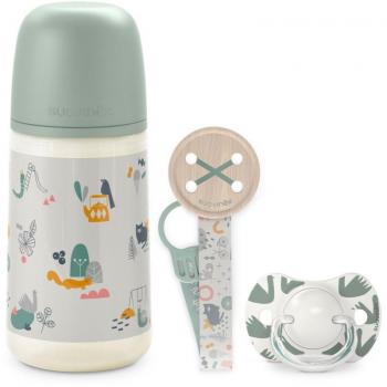 Pack Biberón Anticólico 270 ml + Chupete 0/6 Meses + Sujeta-chupete Suavinex