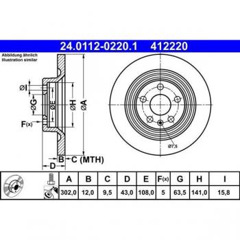 Disco de freno ATE 24.0112-0220.1, completo, altamente carbonizado, 1 pieza